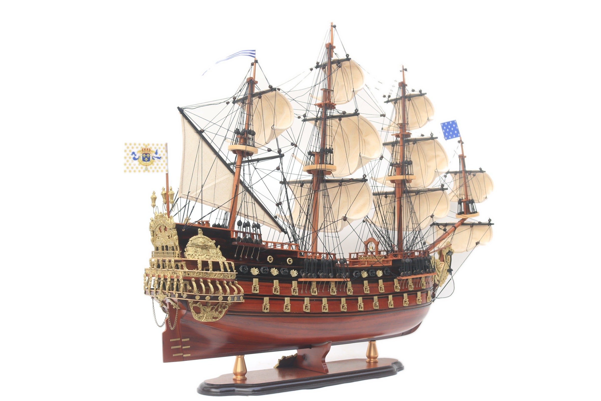 Modellsegelschiff Soleil Royal - Detail 80 x 26 x H. 72 cm