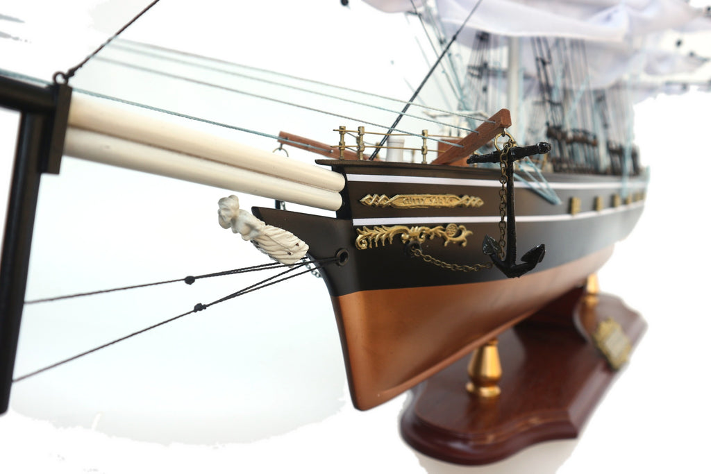 Model Tall Ship Cutty Sark Copper Color Hull 70 x 12 x H. 65 cm