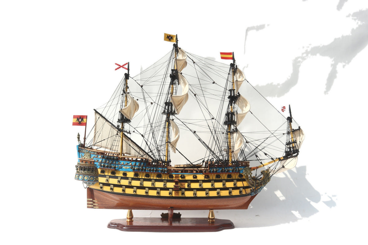 Model Tall Ship San Felipe Painted - Deiall 80 x 26 x H. 70 cm