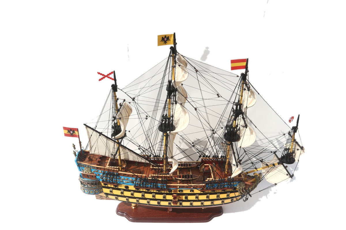Model Tall Ship San Felipe Painted - Deiall 80 x 26 x H. 70 cm
