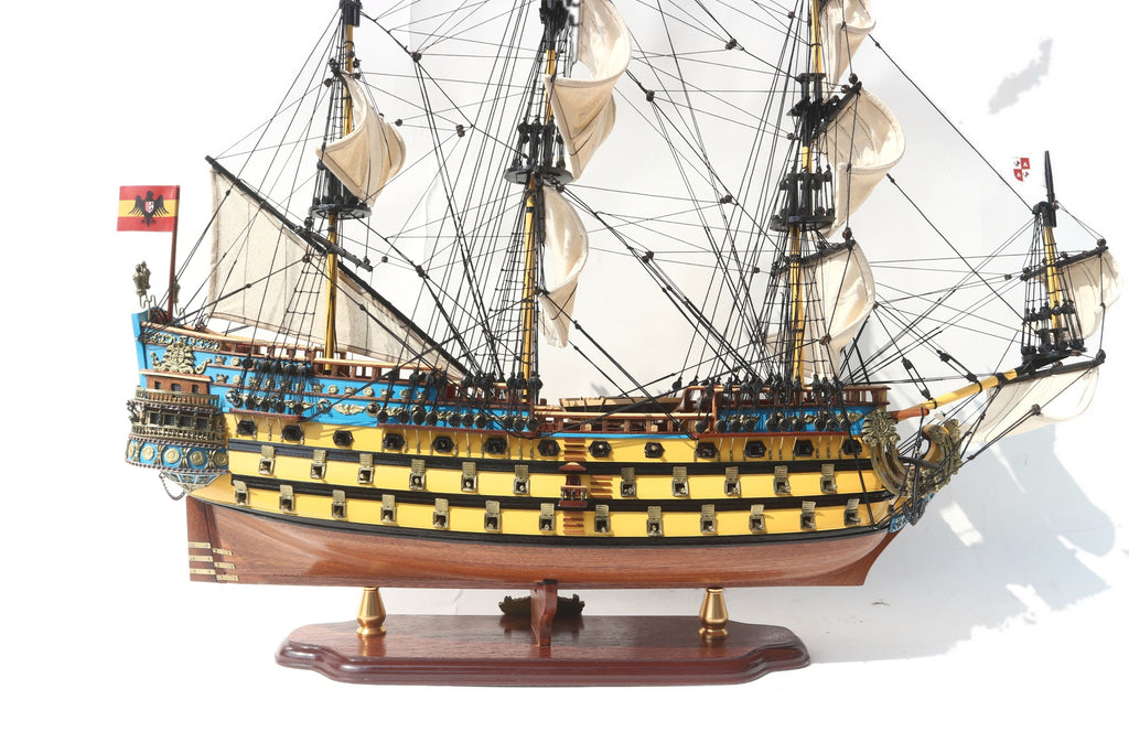 Modellsegelschiff San Felipe Painted - Deiall 80 x 26 x H. 70 cm