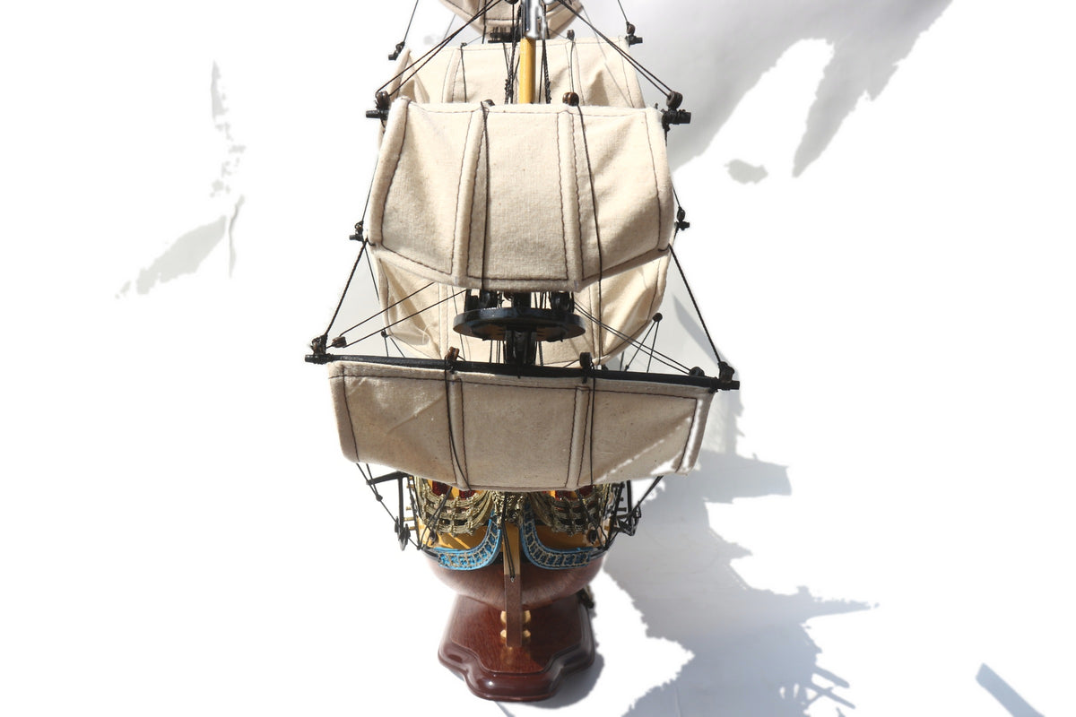 Modellsegelschiff San Felipe Painted - Deiall 80 x 26 x H. 70 cm