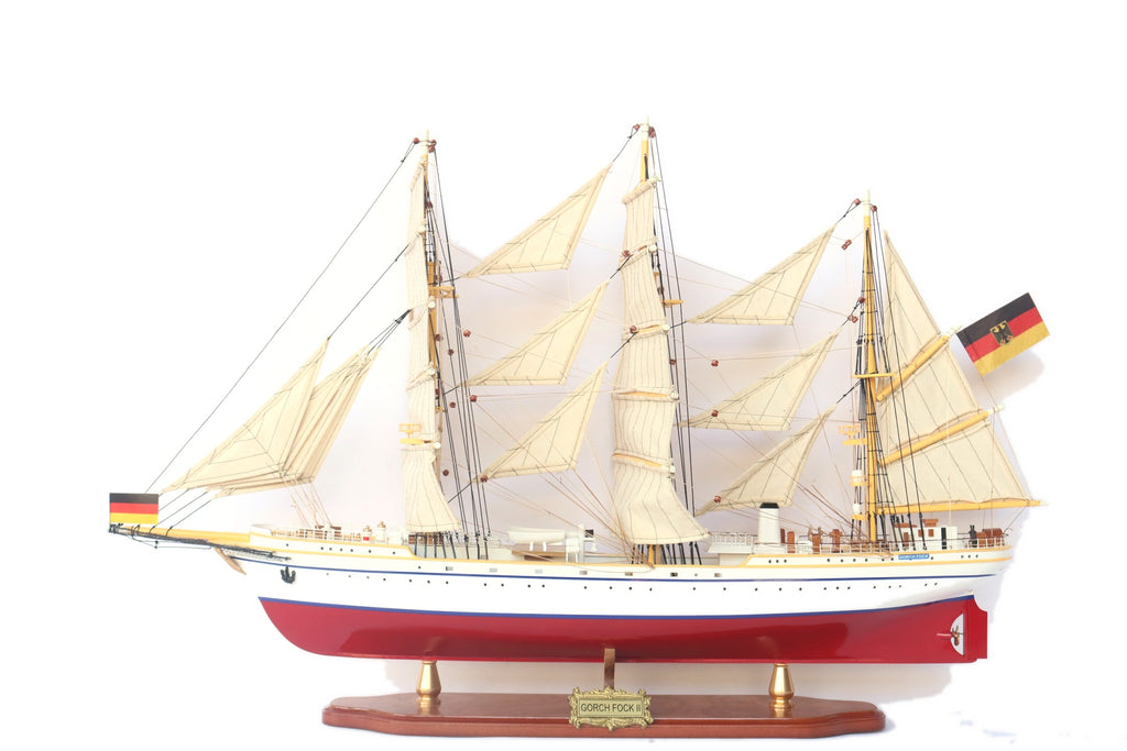Model Tall Ship Gorch Fock II Painted 80 x 15 x H. 64 cm