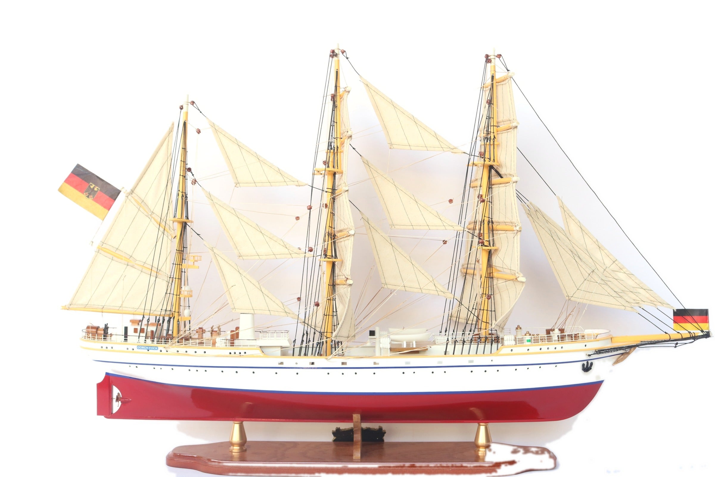 Model Tall Ship Gorch Fock II Painted 80 x 15 x H. 64 cm