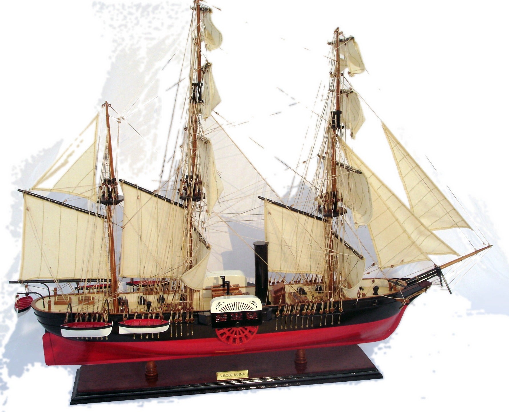 Modellsegelschiff USS Susquehanna 80 x 26 x H. 74 cm