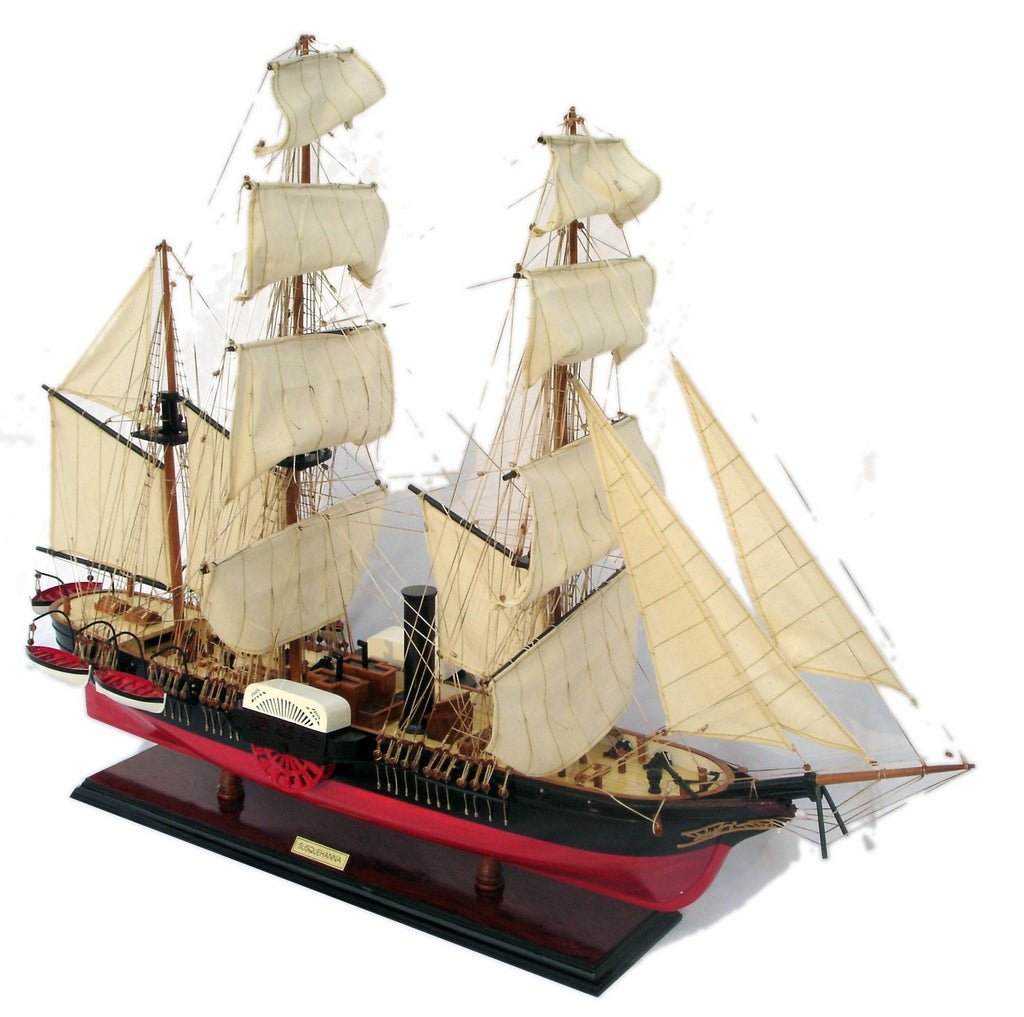Modellsegelschiff USS Susquehanna 80 x 26 x H. 74 cm