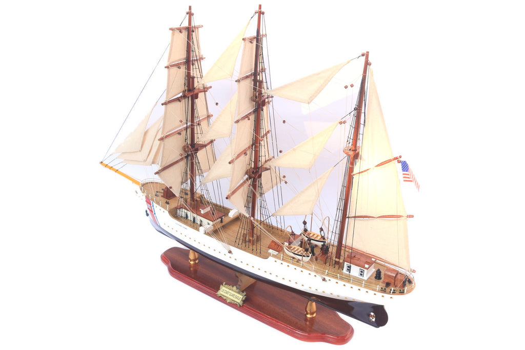 Model Tall Ship US Coast Guard Eagle Painted 60 x 13 x H. 57 cm