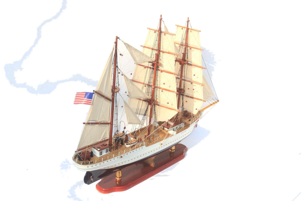 Model Tall Ship US Coast Guard Eagle Painted 60 x 13 x H. 57 cm