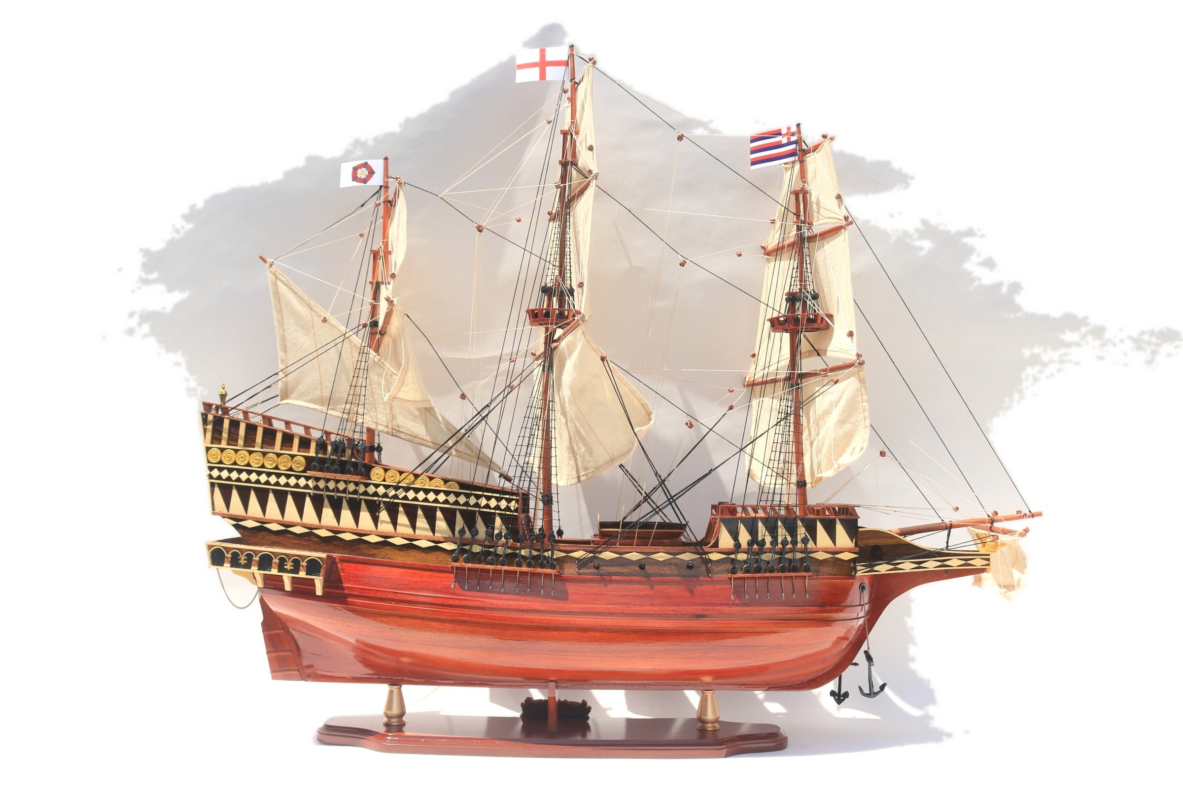 Model Tall Ship Golden Hind 80 x 20 x H. 78 cm