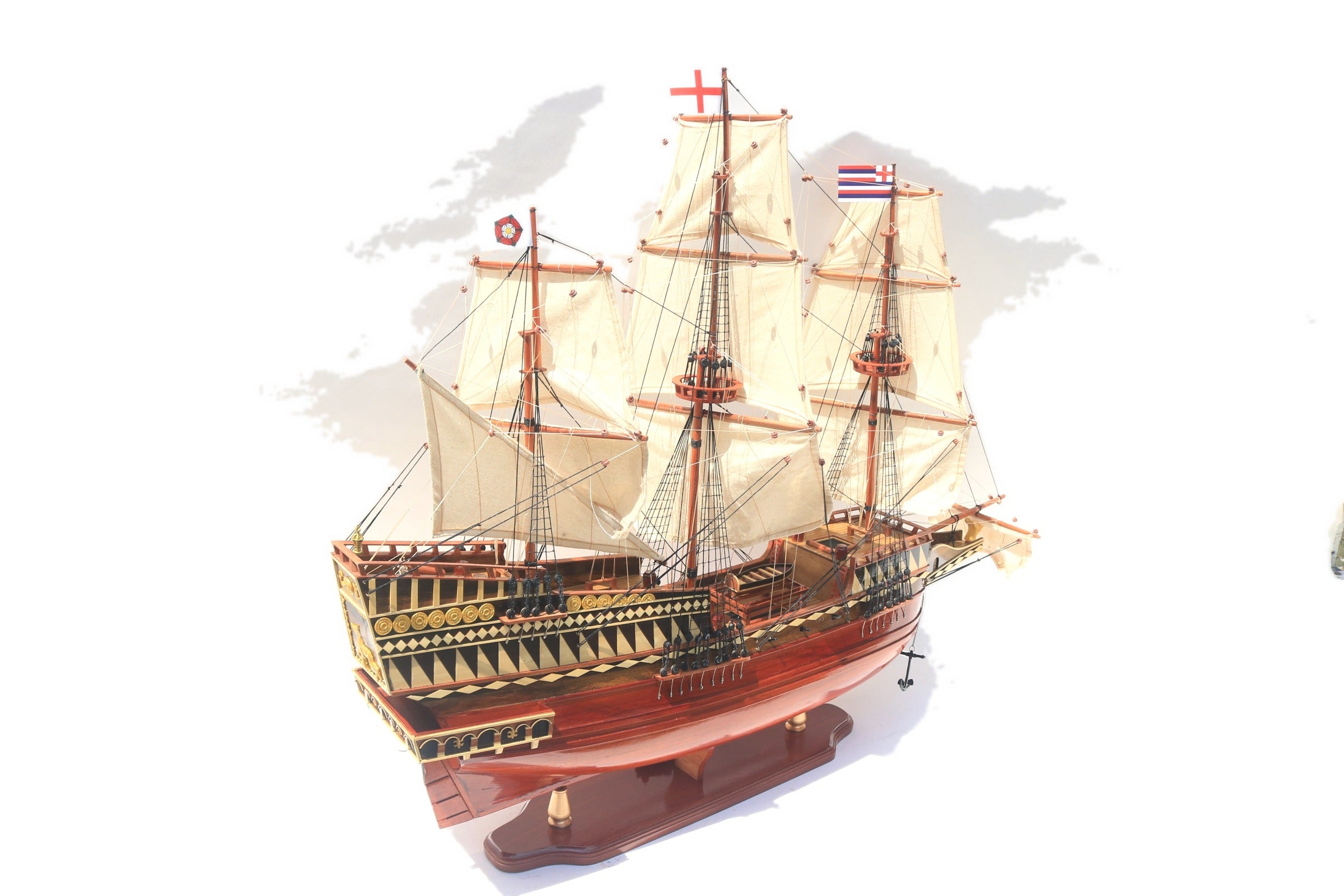 Model Tall Ship Golden Hind 80 x 20 x H. 78 cm