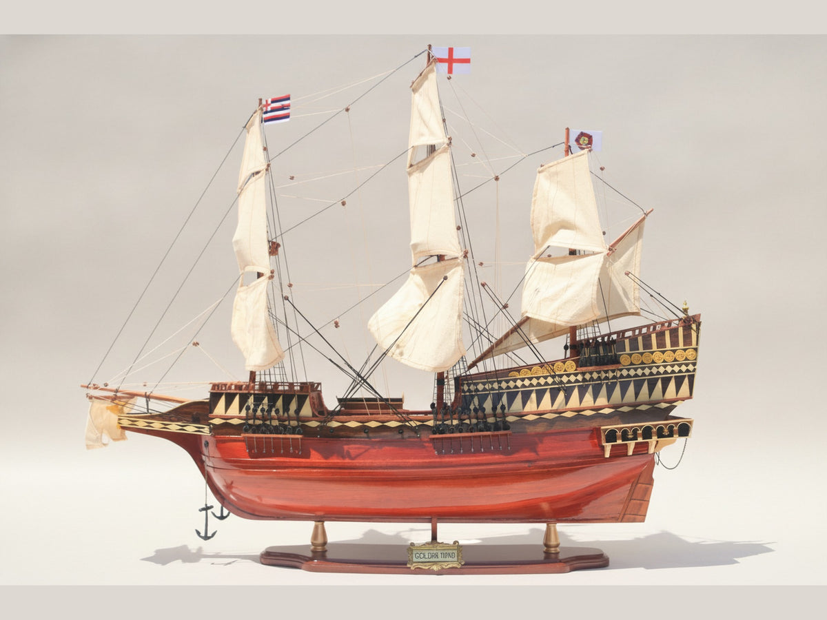 Model Tall Ship Golden Hind 80 x 20 x H. 78 cm