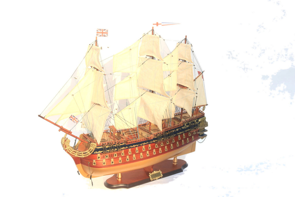 Model Tall Ship HMS Bellona 64 x 17 x H. 67 cm