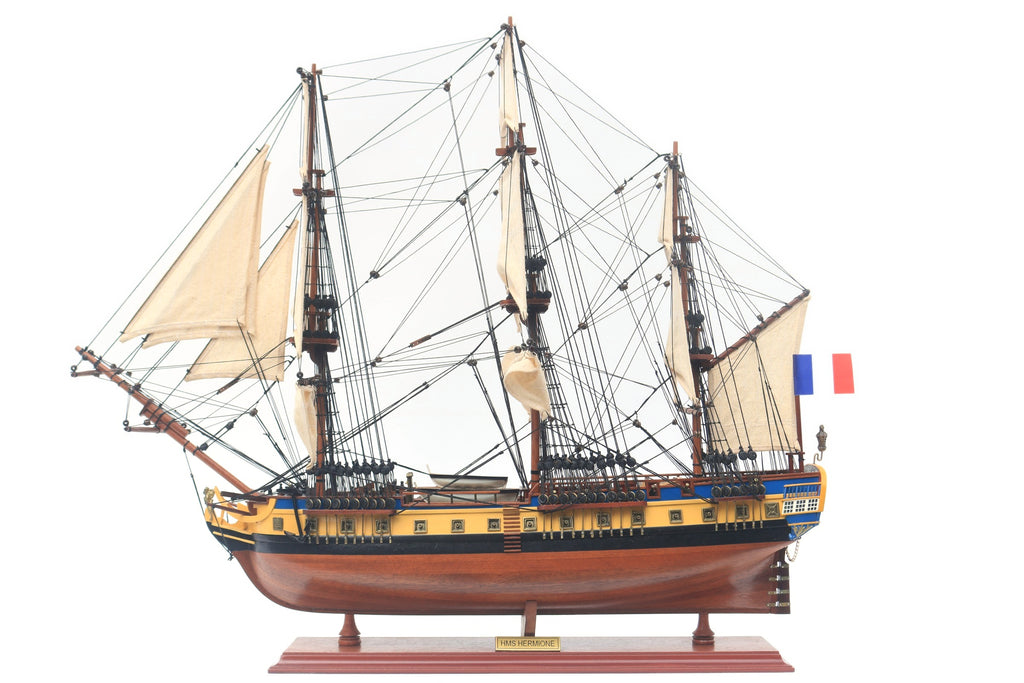 Modellsegelschiff La Fayette Hermione 80 x 16 x H. 76 cm