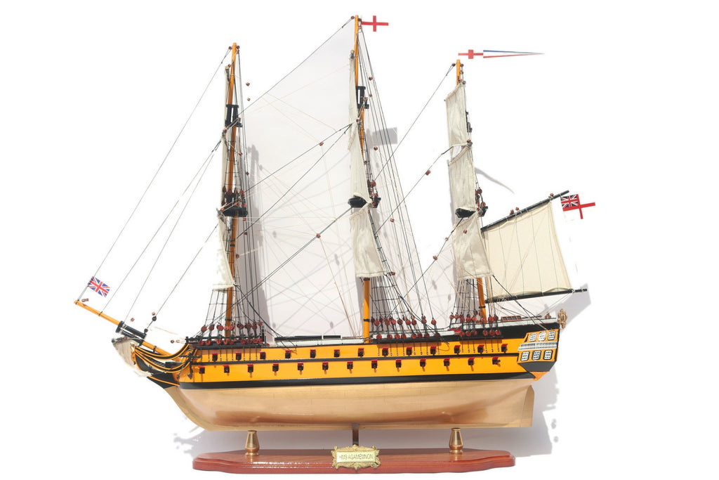 Modellsegelschiff HMS Agamemnon 74 x 19 x H. 74 cm
