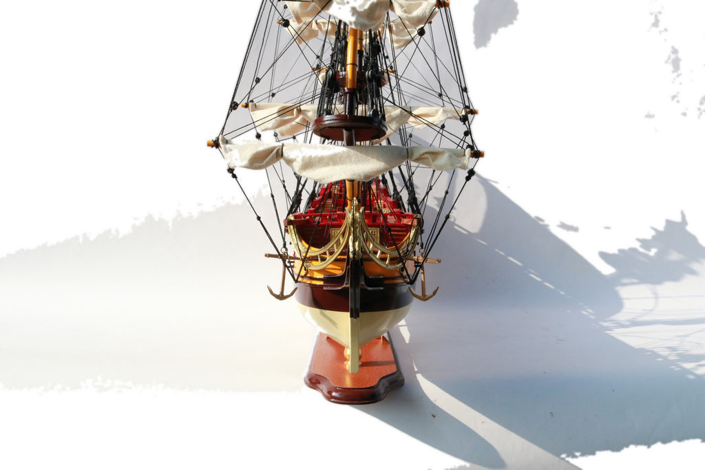 Model Tall Ship La Licorne / Unicorn (Cream & Brown) 62 x 15 x H. 65 cm