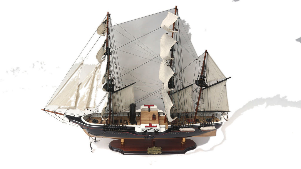 Modellsegelschiff USS Powhatan 80 x 20 x H. 73 cm