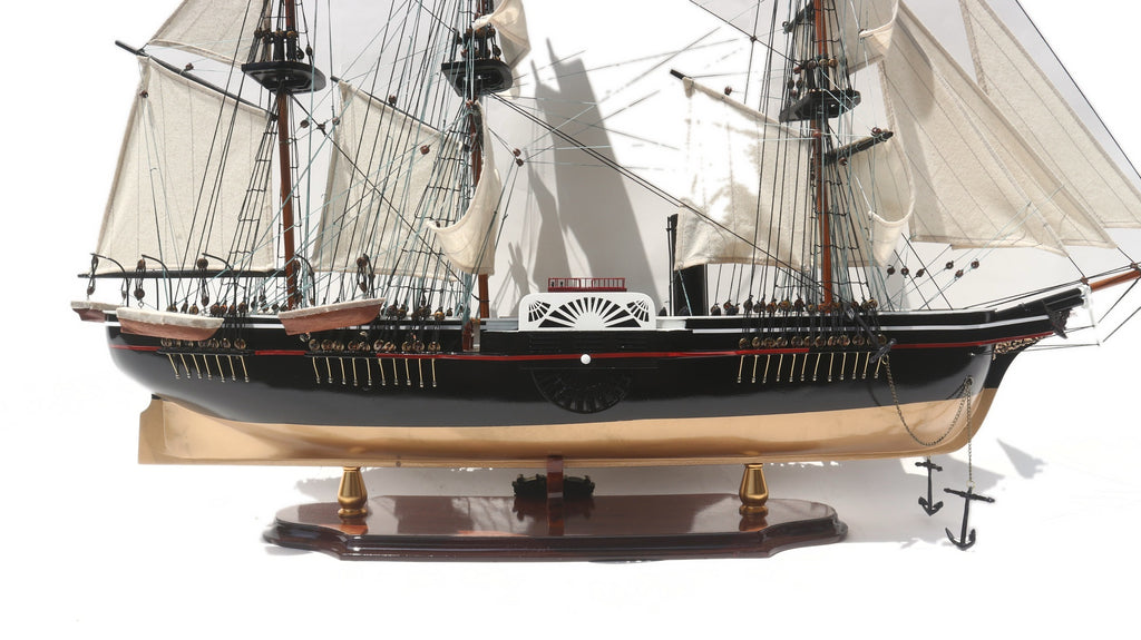 Modellsegelschiff USS Powhatan 80 x 20 x H. 73 cm