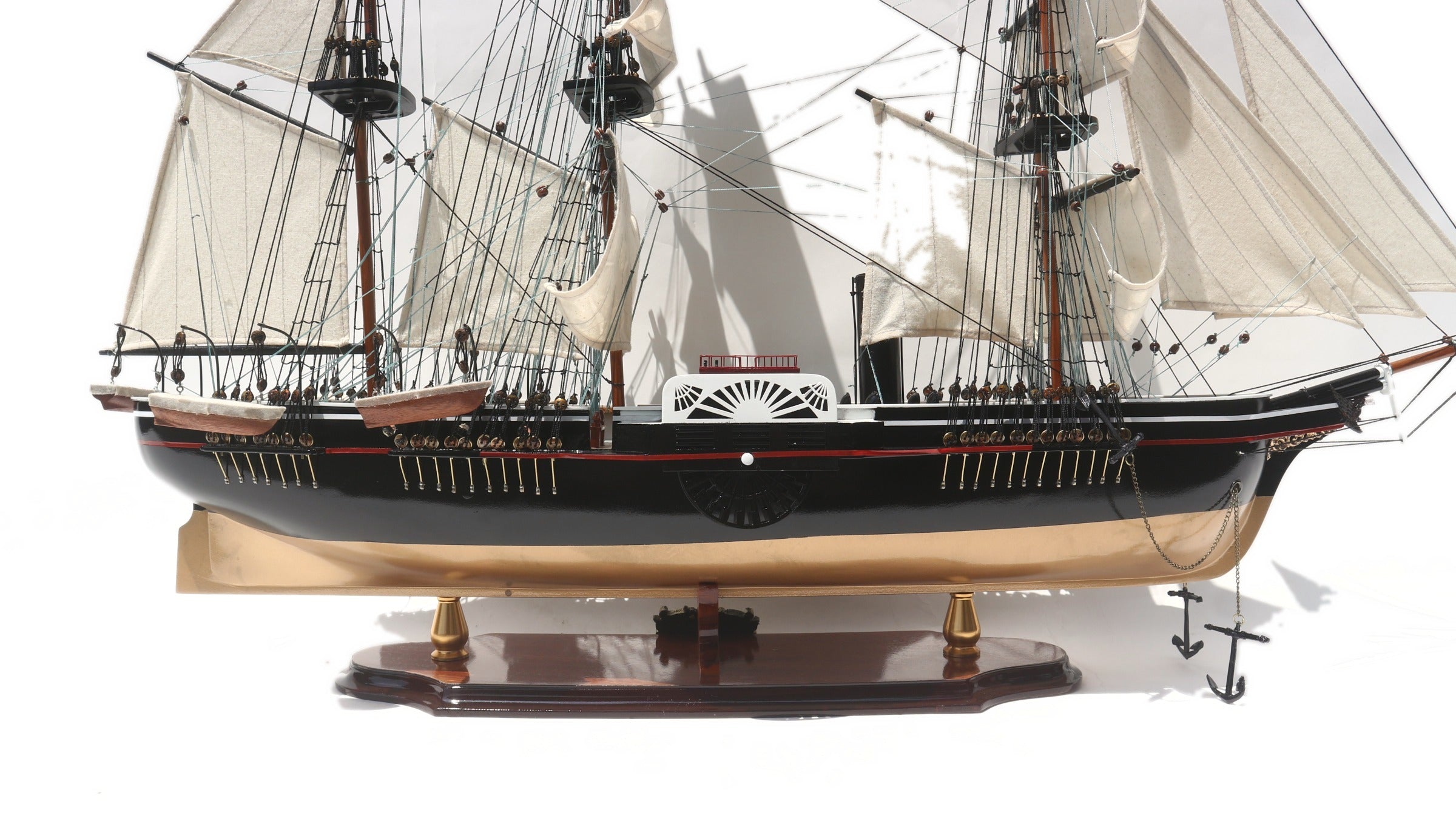 Modellsegelschiff USS Powhatan 80 x 20 x H. 73 cm