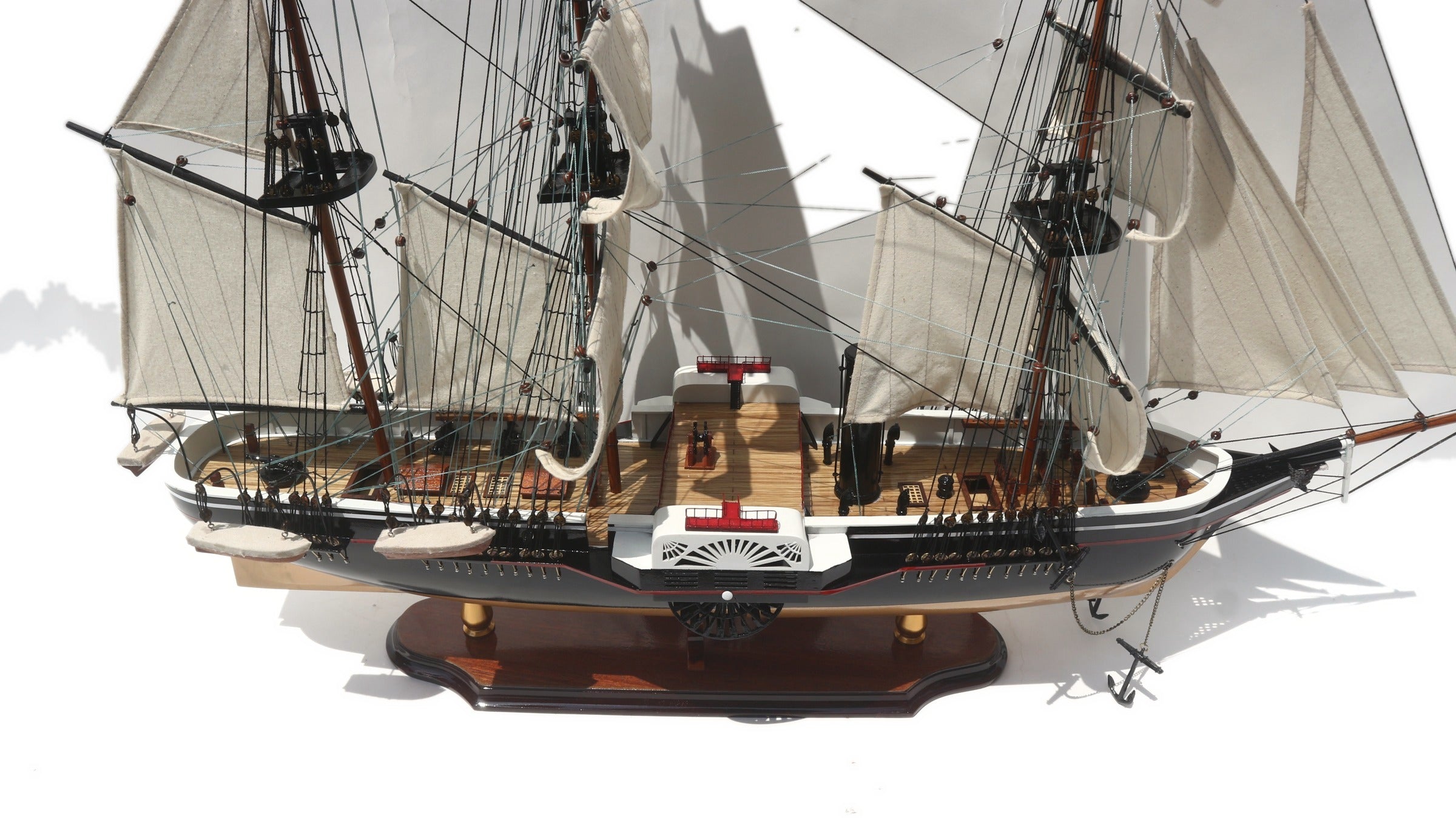 Modellsegelschiff USS Powhatan 80 x 20 x H. 73 cm