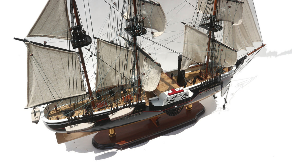 Modellsegelschiff USS Powhatan 80 x 20 x H. 73 cm