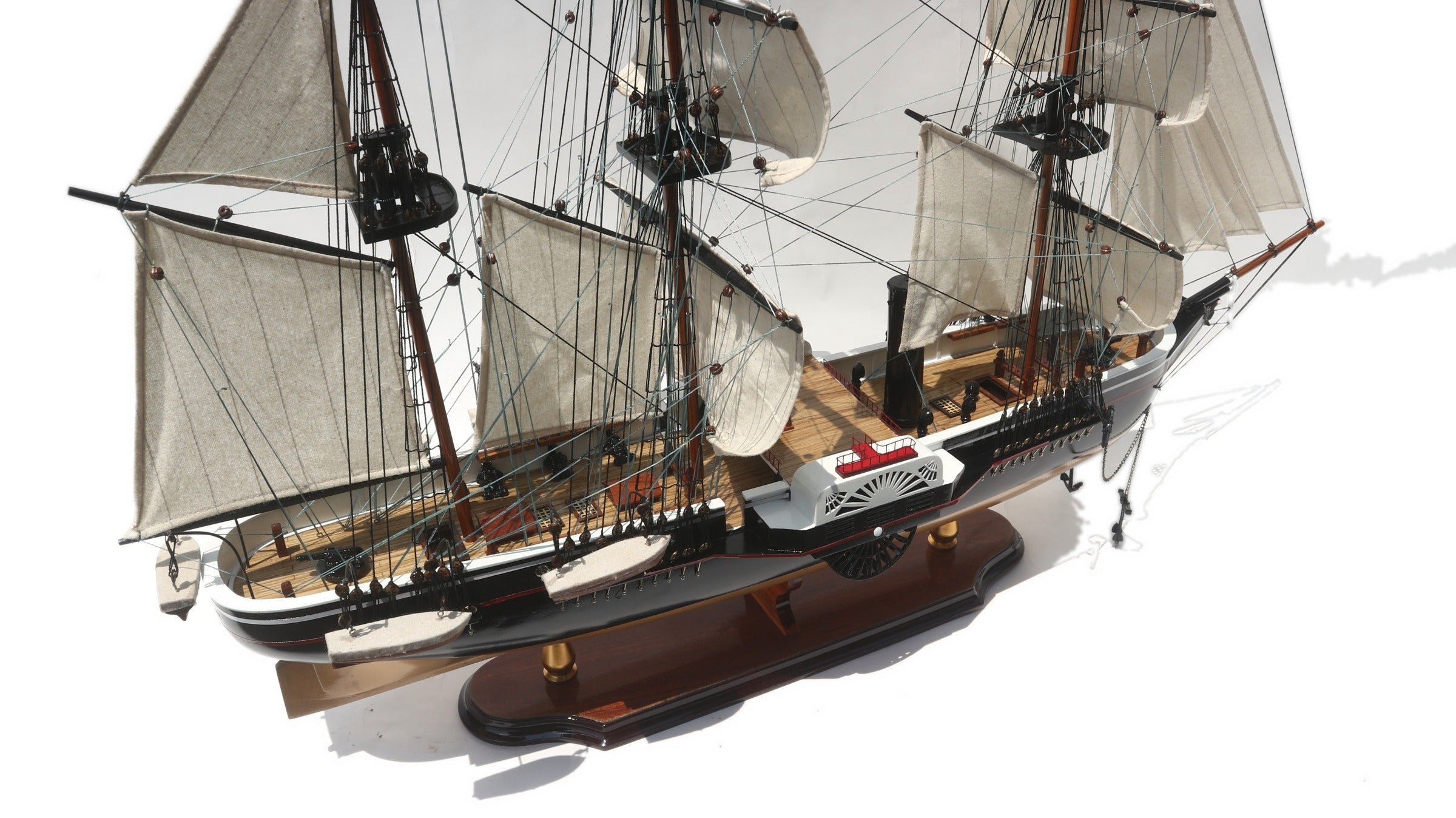 Modellsegelschiff USS Powhatan 80 x 20 x H. 73 cm