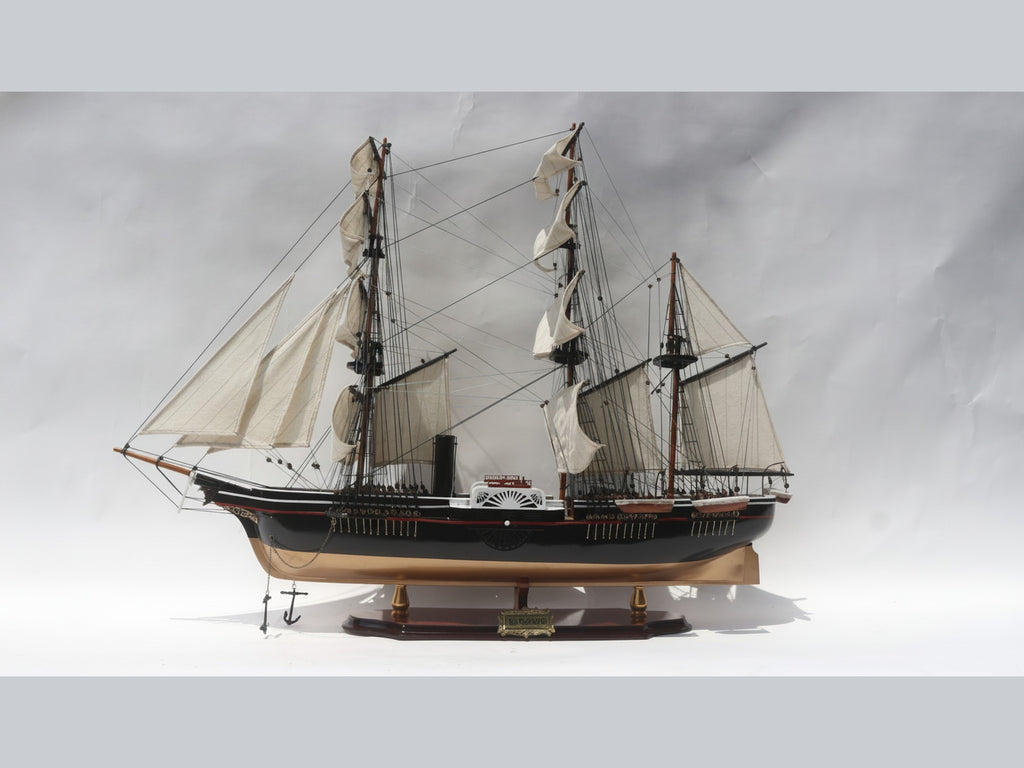 Model Tall Ship USS Powhatan 80 x 20 x H. 73 cm