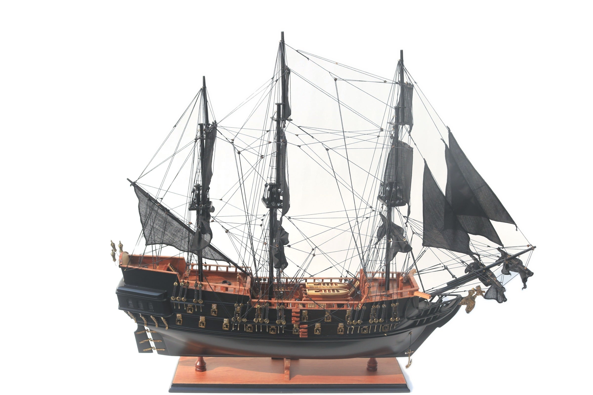 Model Tall Ship Black Pearl (Red Wood Deck) 76 x 17 x H. 72 cm