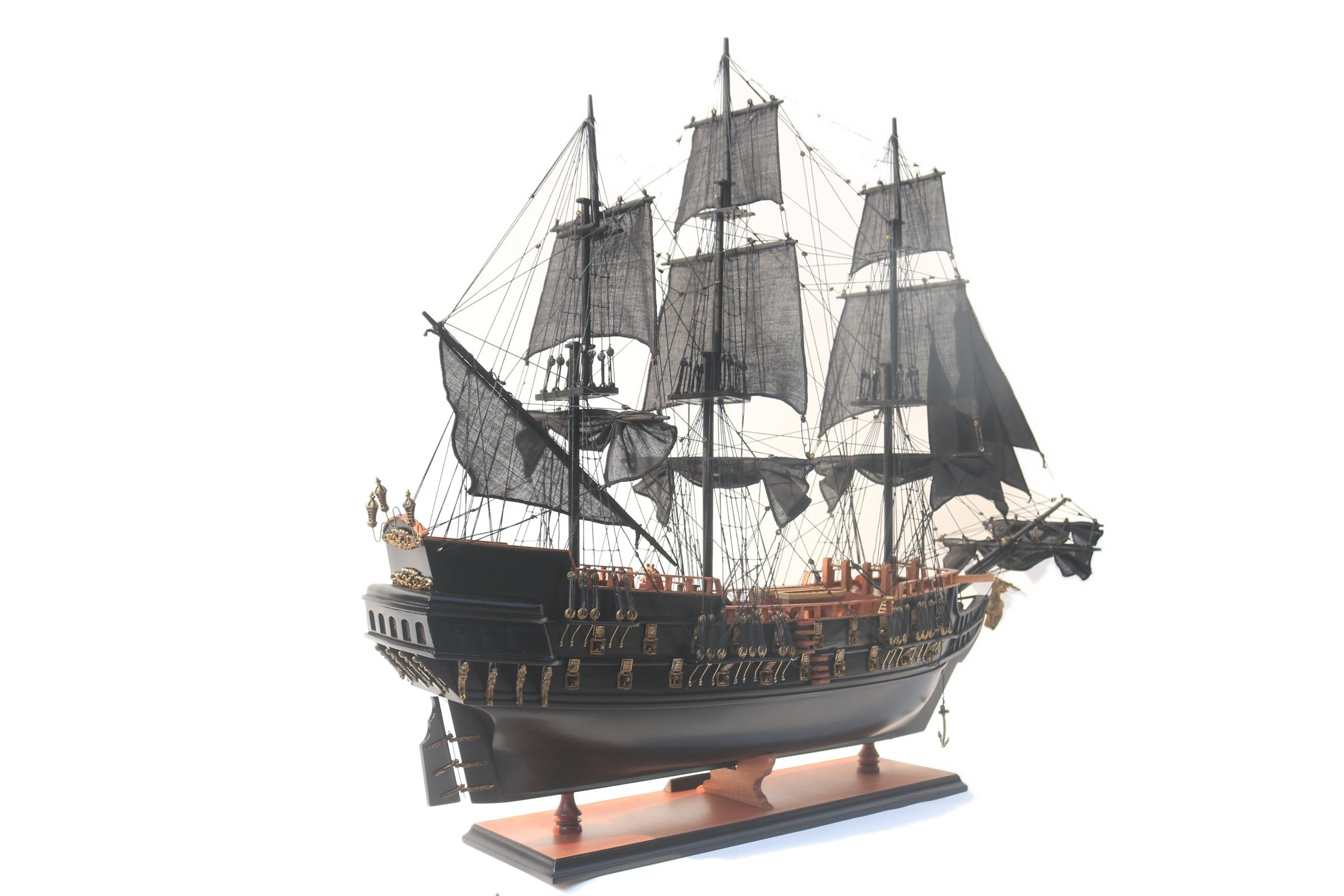 Model Tall Ship Black Pearl (Red Wood Deck) 76 x 17 x H. 72 cm