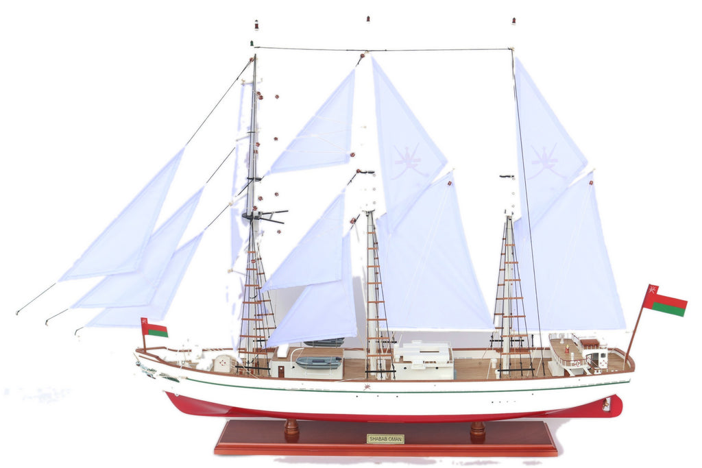Modellsegelschiff Shabab Oman (1977) 104 x 29 x H. 70 cm