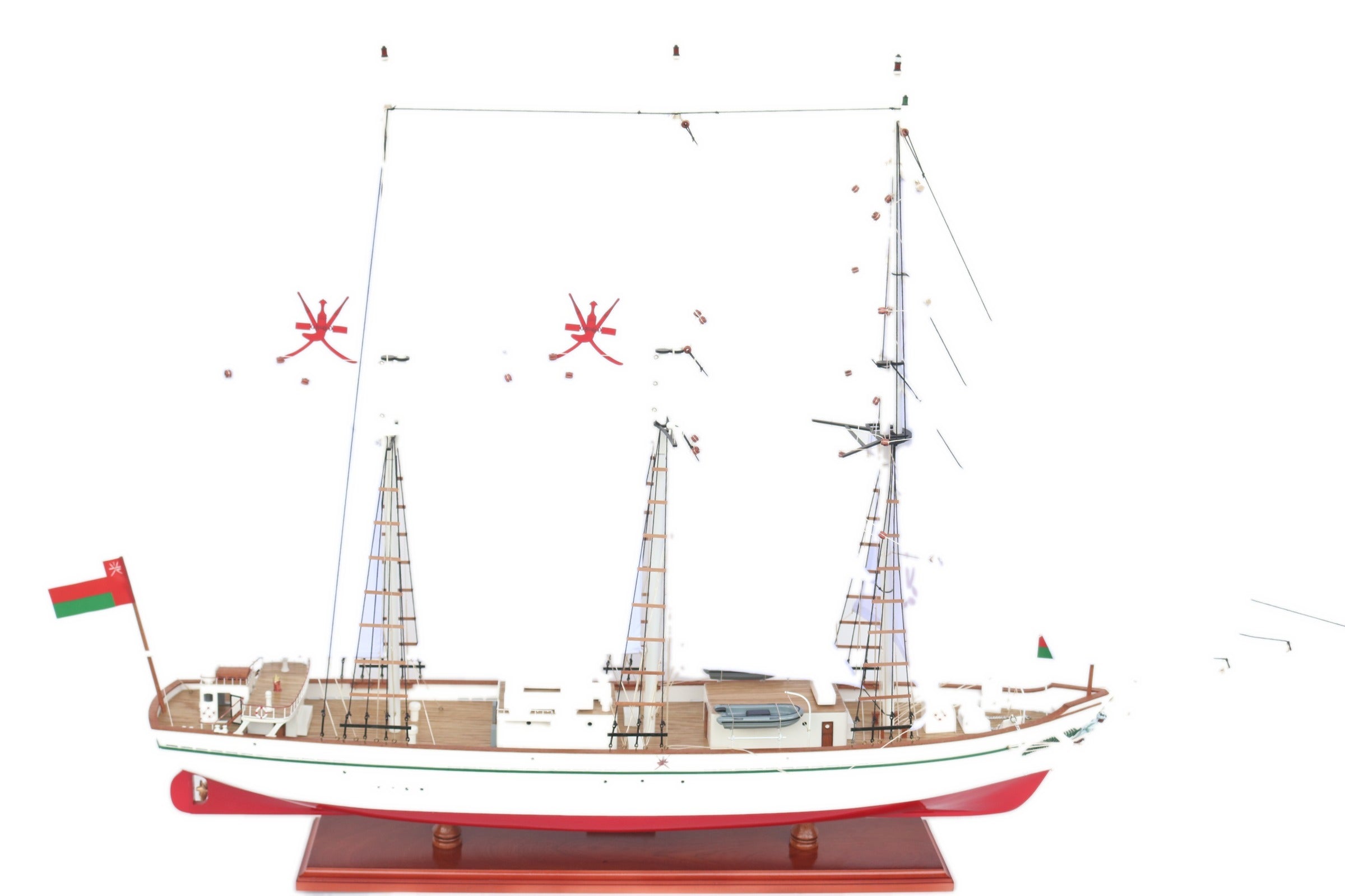 Modellsegelschiff Shabab Oman (1977) 104 x 29 x H. 70 cm