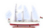 Modellsegelschiff Shabab Oman (1977) 104 x 29 x H. 70 cm