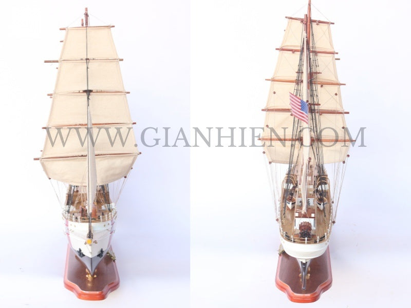 Model Tall Ship US Coast Guard Eagle Painted 60 x 13 x H. 57 cm