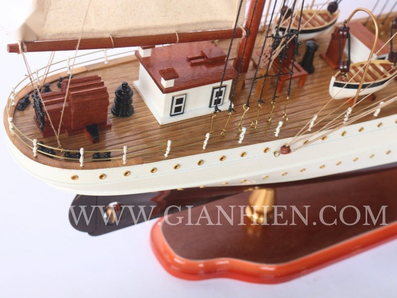 Model Tall Ship US Coast Guard Eagle Painted 60 x 13 x H. 57 cm