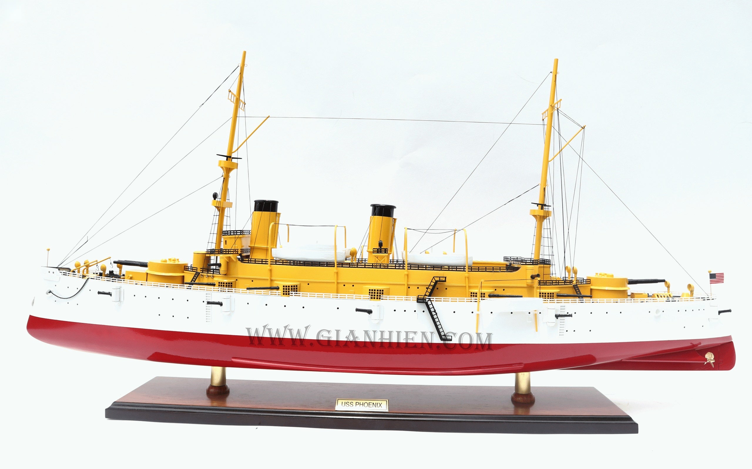 Model Warship USS Olympia 104 x 19 x H. 47 cm