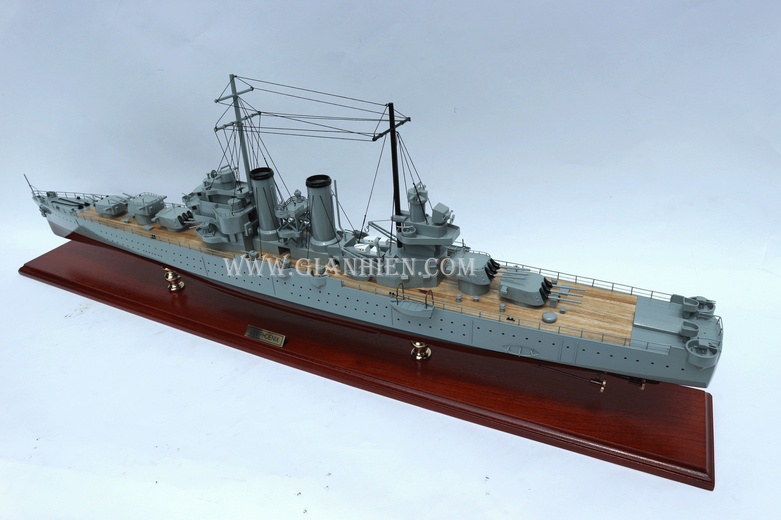 Modell-Kriegsschiff USS Phoenix 100 x 12 x H. 32 cm