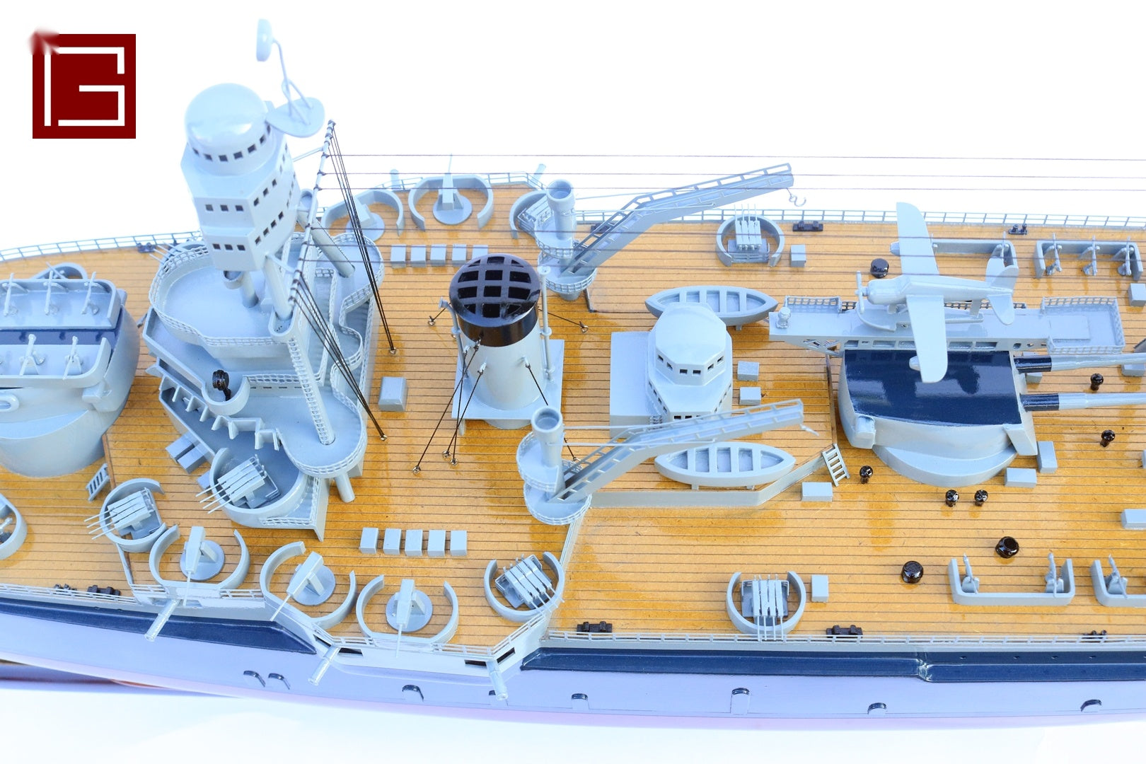 Model Warship USS Texas BB35 (Dark Blue / Red) 100 x 23 x H. 34 cm