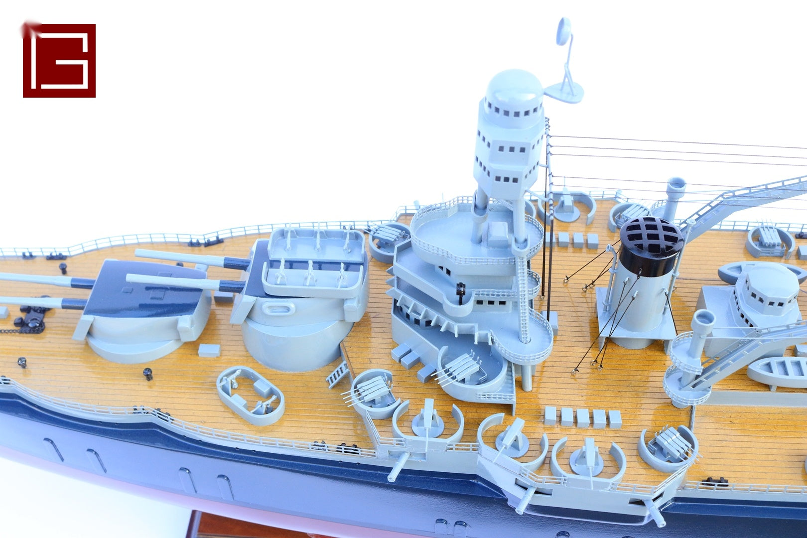 Model Warship USS Texas BB35 (Dark Blue / Red) 100 x 23 x H. 34 cm
