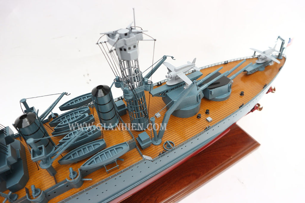 Modell-Kriegsschiff USS WEST Virginia (bb-48) 71 x 11 x H. 25 cm