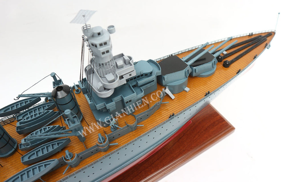 Modell-Kriegsschiff USS WEST Virginia (bb-48) 71 x 11 x H. 25 cm