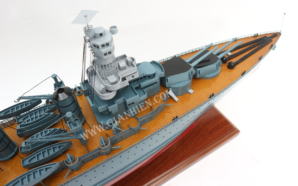 Modell-Kriegsschiff USS WEST Virginia (bb-48) 71 x 11 x H. 25 cm