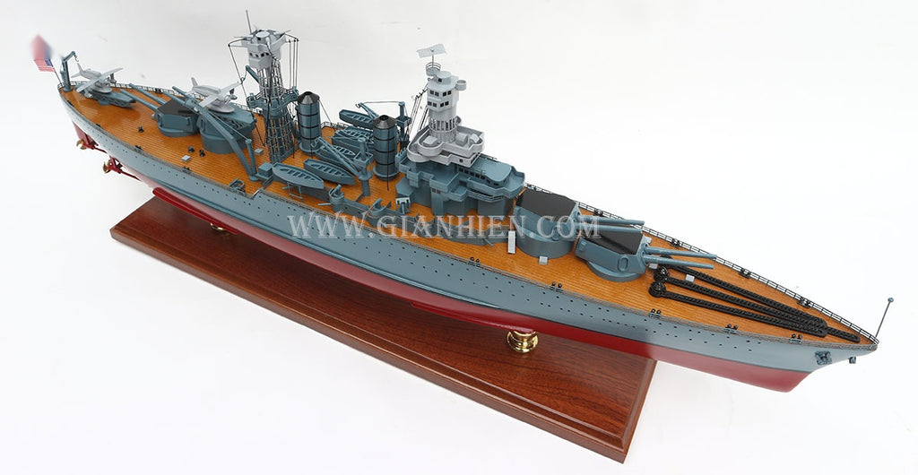 Modell-Kriegsschiff USS WEST Virginia (bb-48) 71 x 11 x H. 25 cm