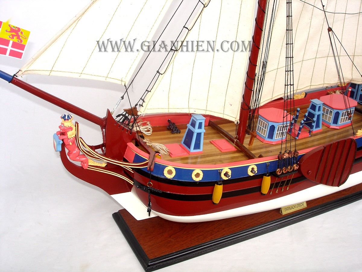 Modellsegelschiff Utrechts Statenjacht 84 x 20 x H. 77 cm