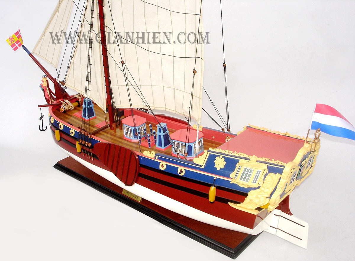 Modellsegelschiff Utrechts Statenjacht 84 x 20 x H. 77 cm