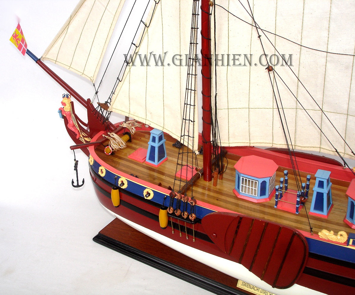 Modellsegelschiff Utrechts Statenjacht 84 x 20 x H. 77 cm