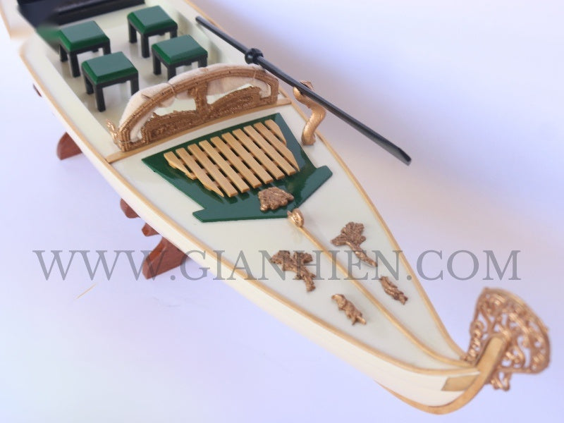Traditional Model Boat Gondola Cream Painted 60 x 13 x H. 18 cm