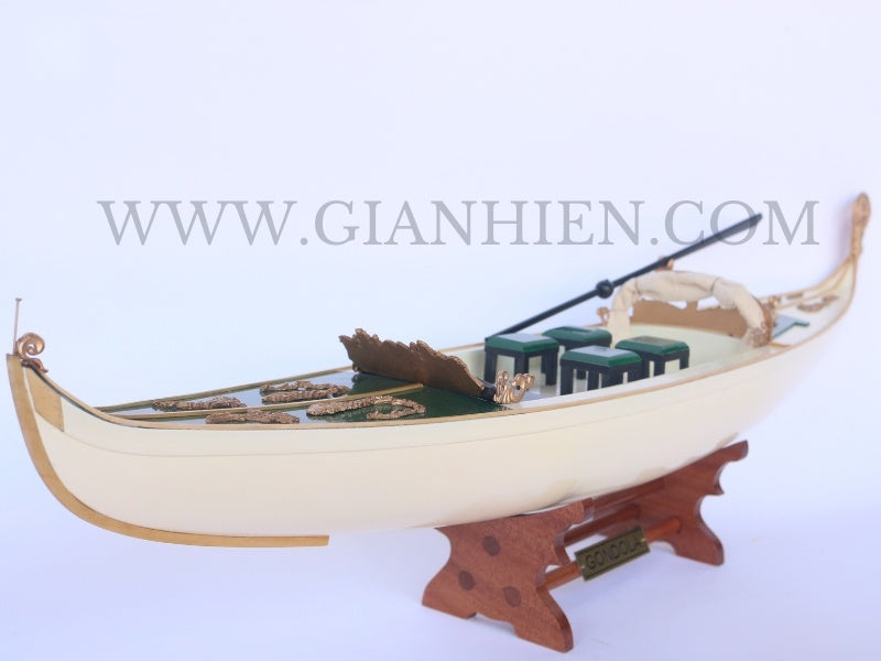 Traditional Model Boat Gondola Cream Painted 60 x 13 x H. 18 cm