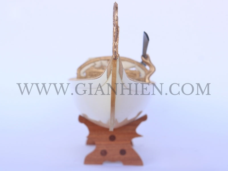 Traditional Model Boat Gondola Cream Painted 60 x 13 x H. 18 cm