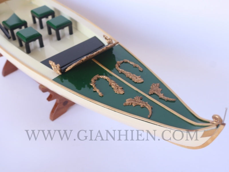 Traditional Model Boat Gondola Cream Painted 60 x 13 x H. 18 cm
