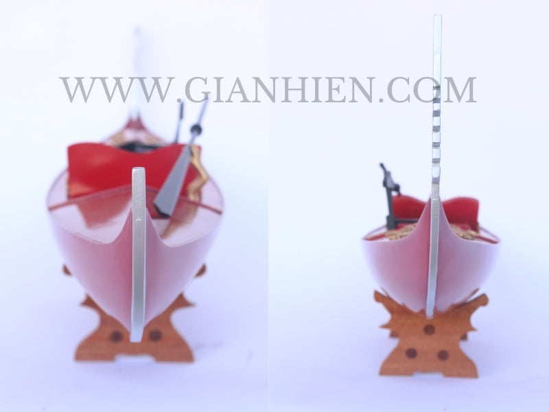 Traditional Model Boat Gondola Red Painted 60 x 13 x H. 18 cm